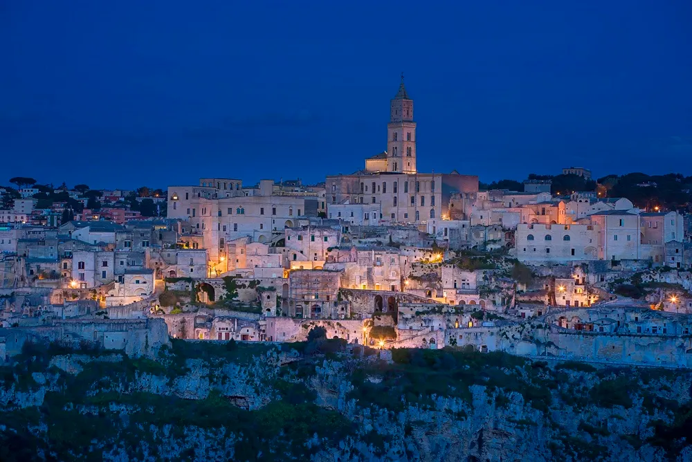 Matera bij nacht, Matera